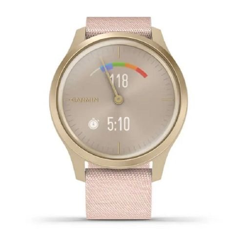 Garmin Vivomove Style – Blush Pink Nylon Band & Light Gold Case - Image 4