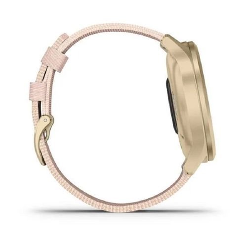 Garmin Vivomove Style – Blush Pink Nylon Band & Light Gold Case - Image 5