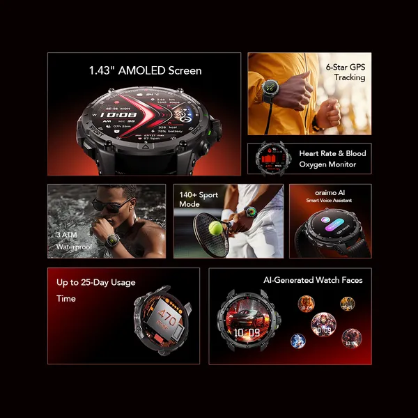 Oraimo Watch GT OSW-852H Smartwatch - Image 3